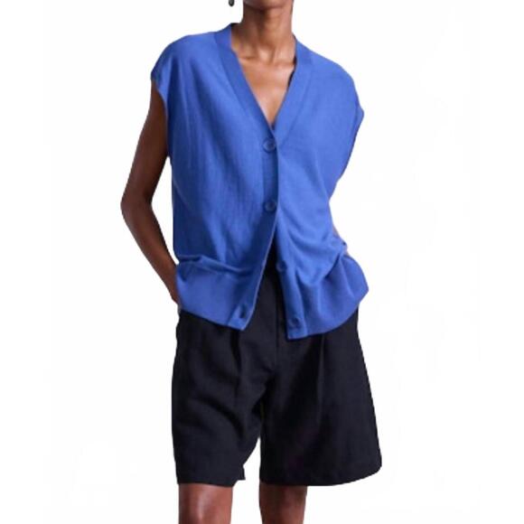NEW APIECE APART bardi drippy vest in robin blue